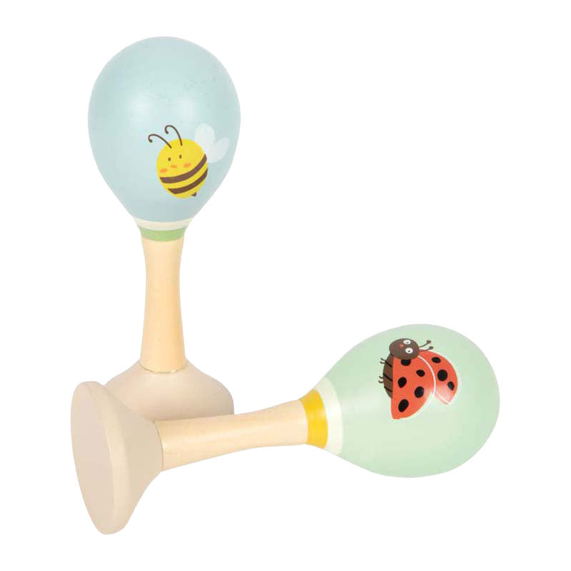 Afbeelding laden in galerijviewer, Small foot - houten maracas tiny friends - 2st.

