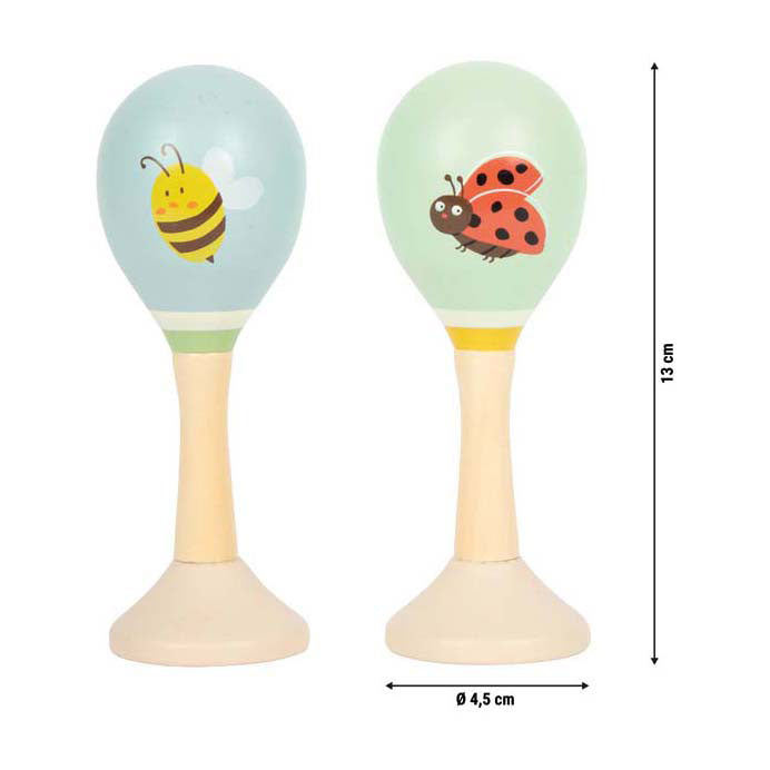 Afbeelding laden in galerijviewer, Small foot - houten maracas tiny friends - 2st.
