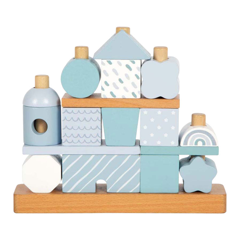 Afbeelding laden in galerijviewer, Small foot - houten stapelhuis blauw - 18dlg.
