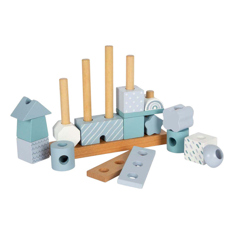 Afbeelding laden in galerijviewer, Small foot - houten stapelhuis blauw - 18dlg.
