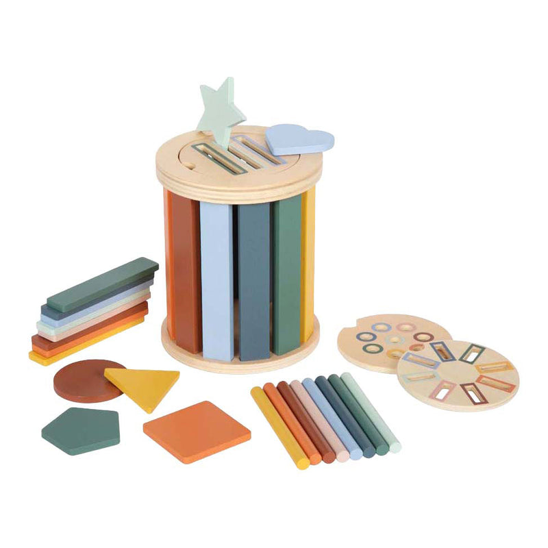 Load image into Gallery viewer, Small foot - houten montessori sorteerspel met trommel
