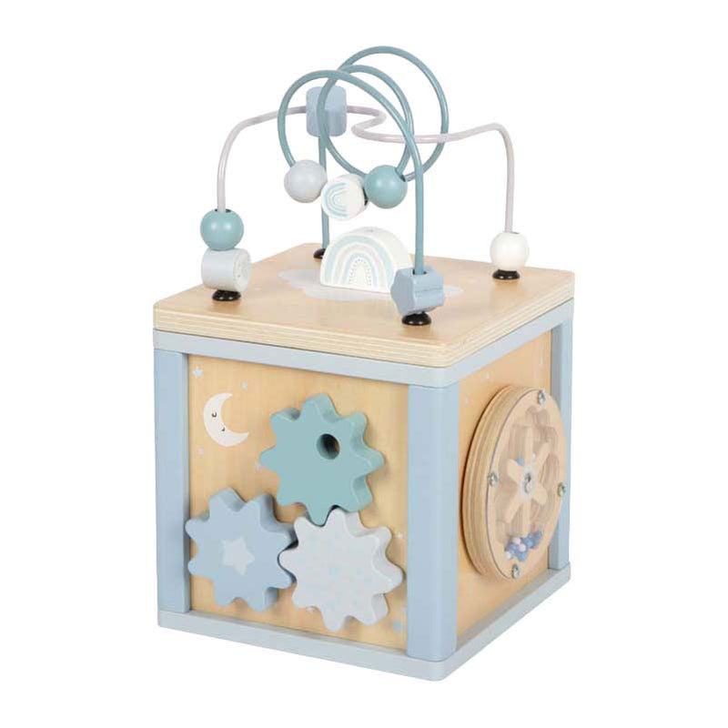 Load image into Gallery viewer, Small foot - houten motor vaardigheden kubus blauw
