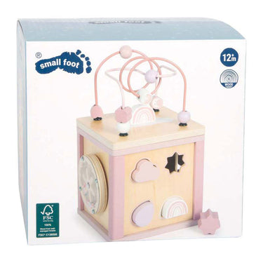 Small foot - houten motor vaardigheden kubus roze