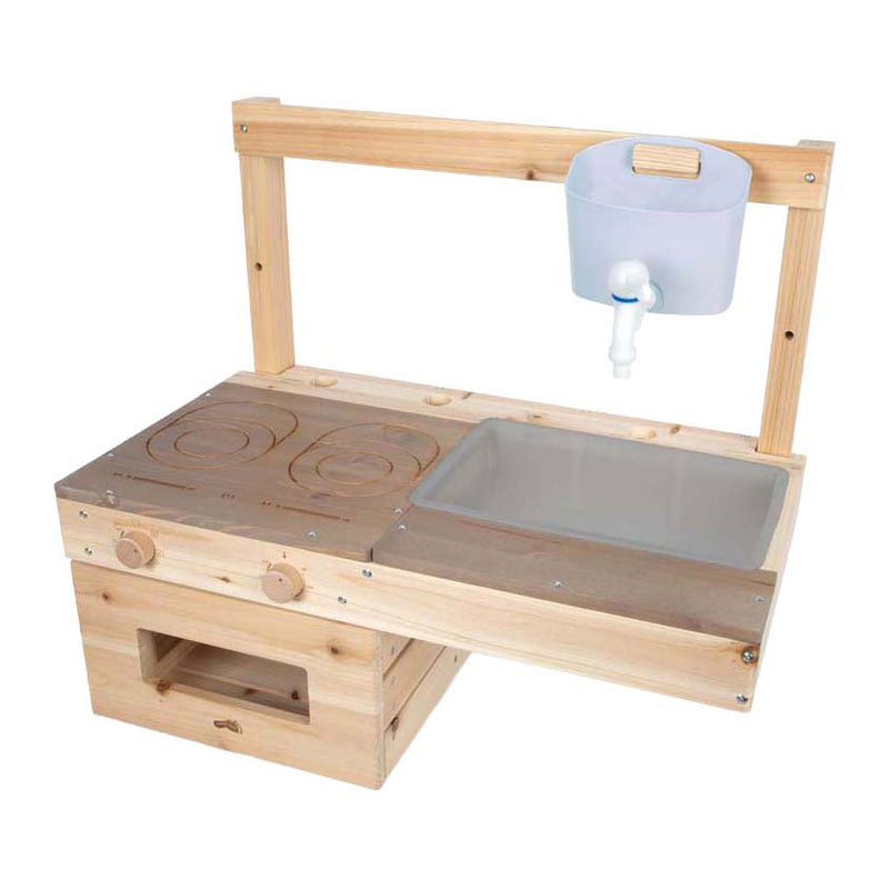 Afbeelding laden in galerijviewer, Small foot houten modderkeuken buiten speelkeuken voor kinderen.
