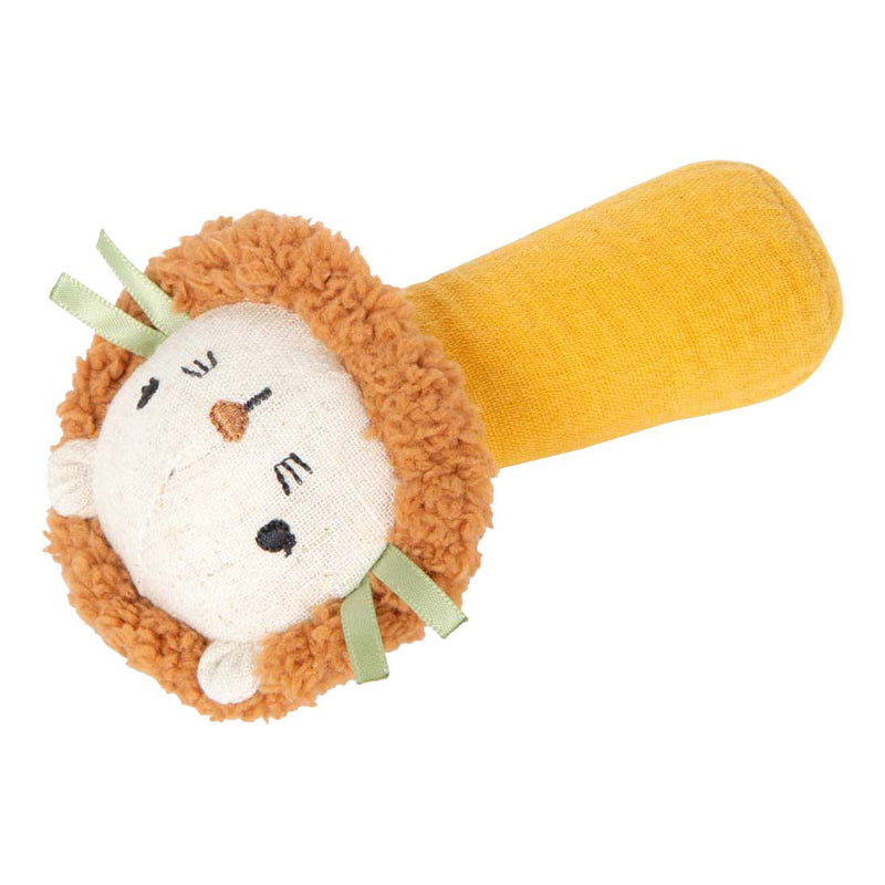 Load image into Gallery viewer, Small foot - stoffen grijpspeelgoed met rammelaar kleine leeuw
