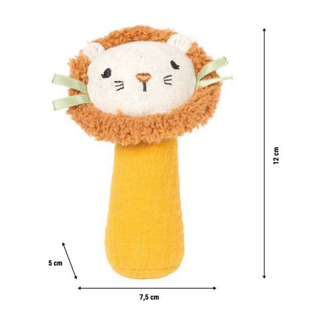 Load image into Gallery viewer, Small foot - stoffen grijpspeelgoed met rammelaar kleine leeuw
