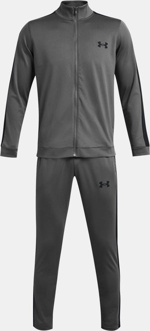 Under armour ua rival knit track suit-gry heren trainingspak - castlerock - zwart