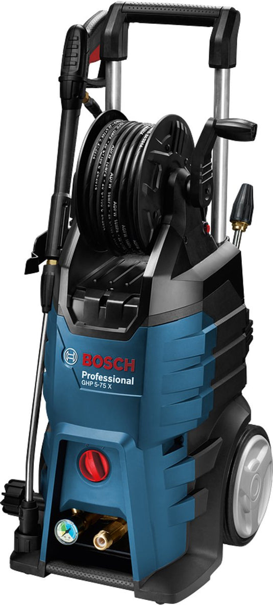 Bosch professional ghp 5-75 x - hogedrukreiniger - inclusief -pistool, verstelbare 3-in-1 spuitlans, 5 m kabel, 10m rubberstaal versterkte hogedrukslang en rotatielans