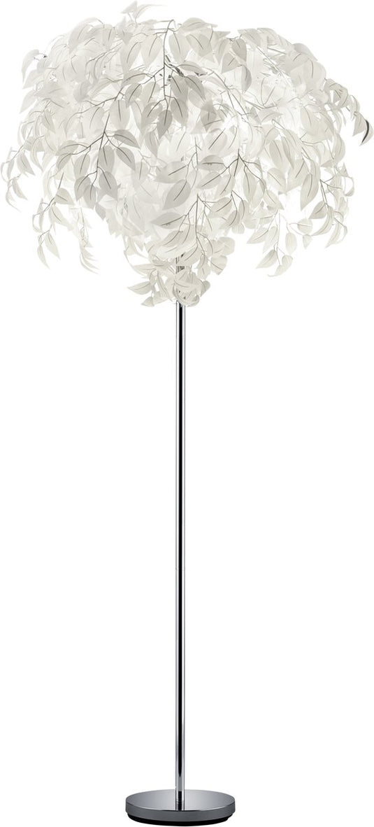 Rl live your light reality leavy - vloerlamp - chroom - excl. 3x e14 4,9 w - voetschakelaar - patroon bescherming