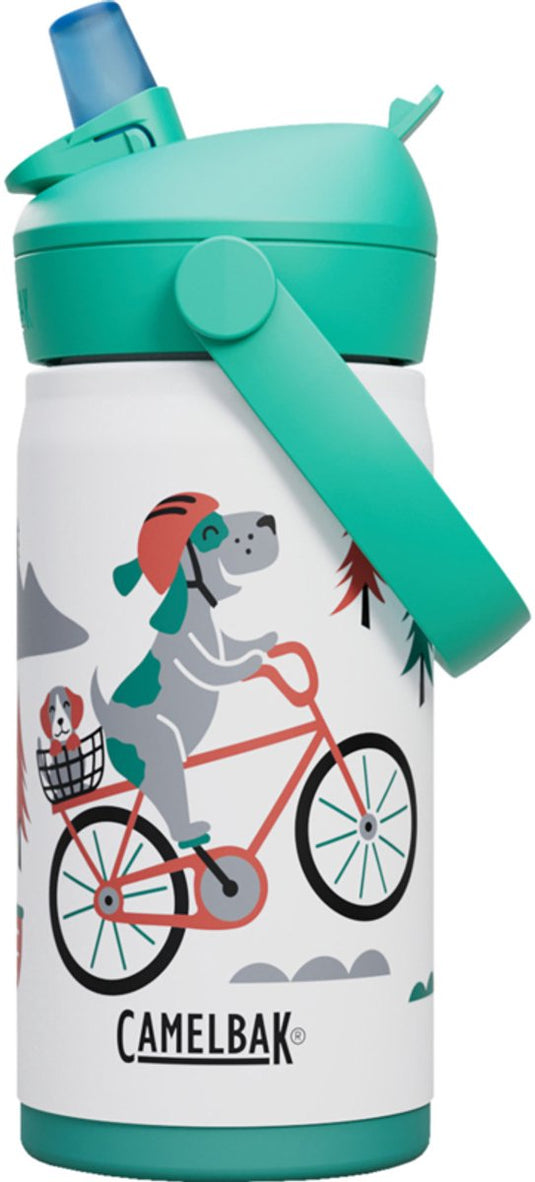 Camelbak thrive flip straw drinkfles kids - 350 ml - rvs - met rietje - isolatie waterfles - wit