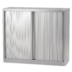 Roldeurkast laag staal 100x43x103cm zilver 1 legbord