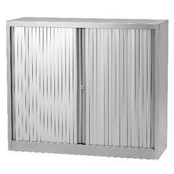 Roldeurkast laag staal 120x43x103cm zilver 1 legbord