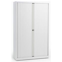 Roldeurkast hoog bisley 120x43x198cm wit 4 legborden