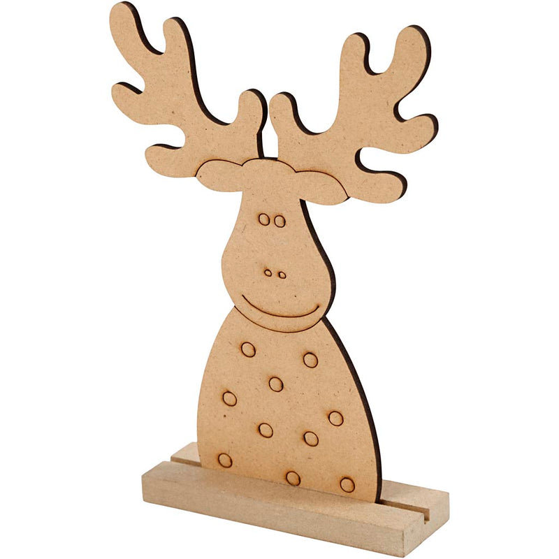Load image into Gallery viewer, Creativ company houten kerstfiguur rendier
