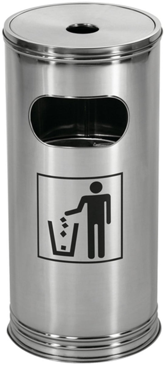 Wesco staande asbak | 15 liter | metaal - rvs | afvalbak met asbak staand