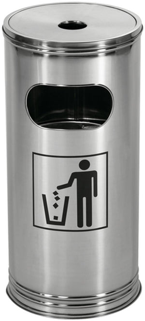Wesco staande asbak | 15 liter | metaal - rvs | afvalbak met asbak staand