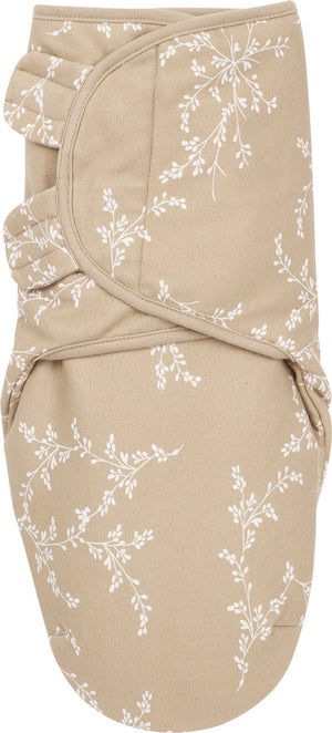 Meyco baby branches swaddle inbakerdoek gevoerd - sand - 0-3 maanden - 2.0 tog