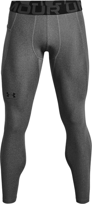 Under armour ua hg armour leggings-gry heren sportbroek - carbon heather - zwart