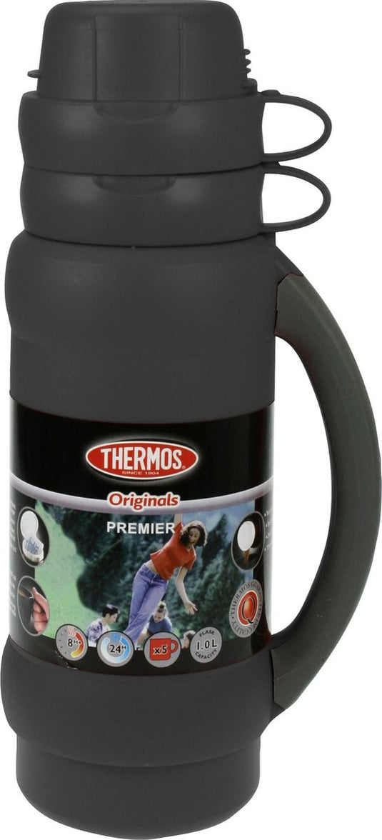 Thermos premier isoleerfles 1l zwart