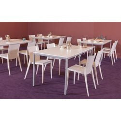 Vergader- en kantinetafel 120x80x74cm wit aluminium