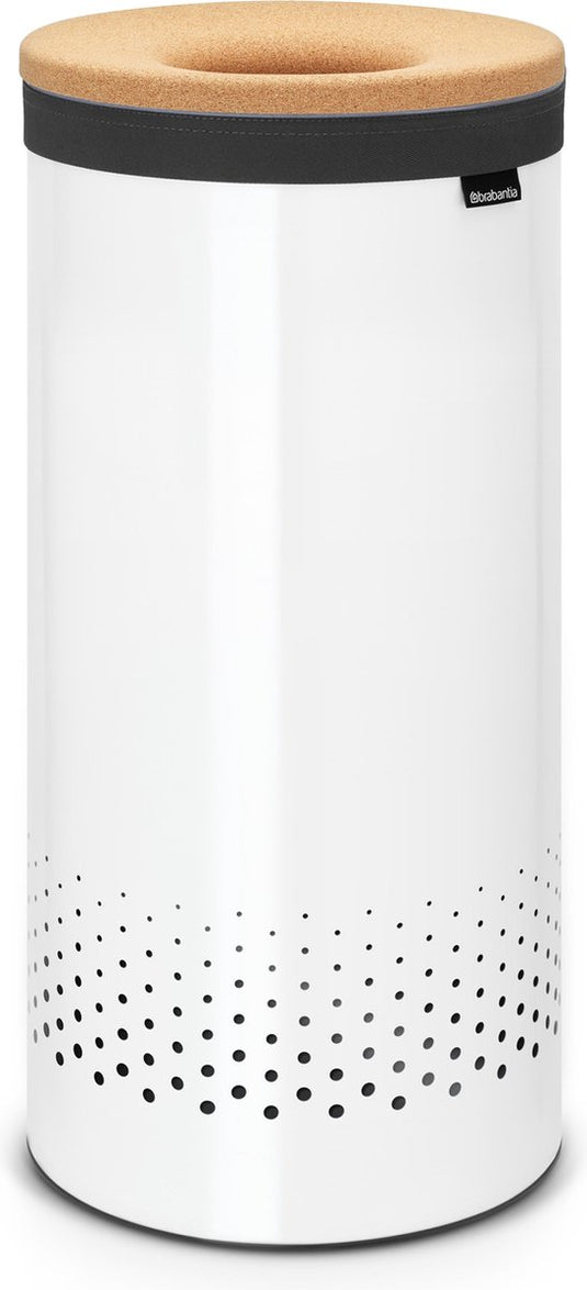 Brabantia wasmand - met deksel - 35 l - white kurken deksel