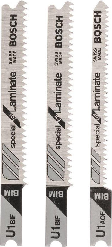 Bosch - 3-delige decoupeerzaagbladenset u-schacht (2; u 1 bif); (1; u 1 aof)