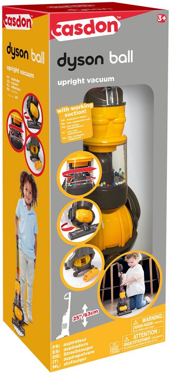 Afbeelding laden in galerijviewer, Casdon dyson ball speelgoed stofzuiger - realistisch kinderspeelgoed.
