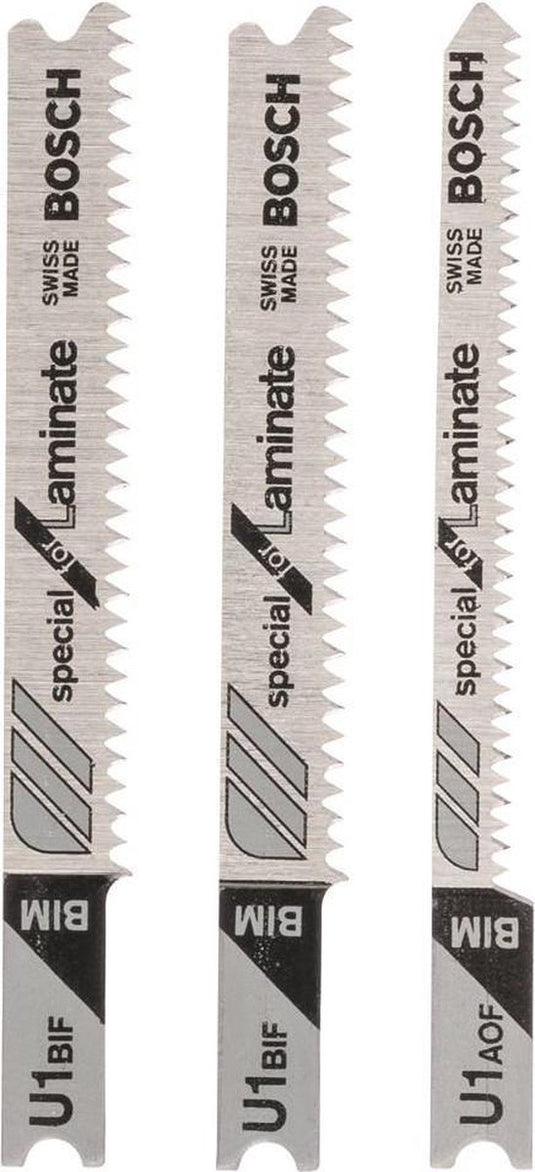Bosch - 3-delige decoupeerzaagbladenset u-schacht (2; u 1 bif); (1; u 1 aof)