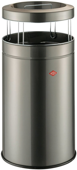 Wesco staande asbak big ash met zeef | 120 liter | metaal - grafiet | afvalbak met asbak staand - made in germany