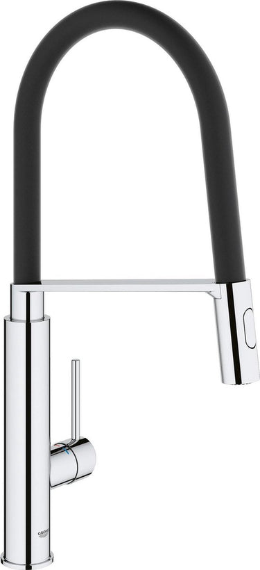 Grohe concetto keukenkraan - hoge uitloop - 360° draaibereik - met uittrekbare handdouche en 2 straalsoorten - chroom