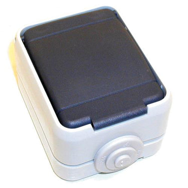 Elso wandcontactdoos 1-v opb. r a wd grijs
