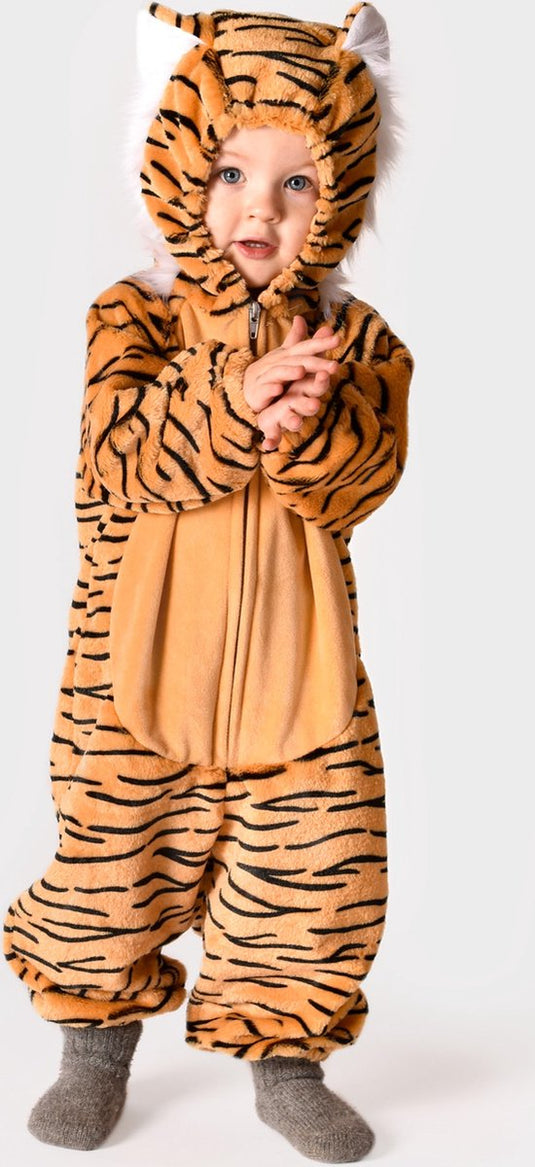 Den goda fen verkleedpak tijger jumpsuit maat 92 baby 1,5-2 jaar.