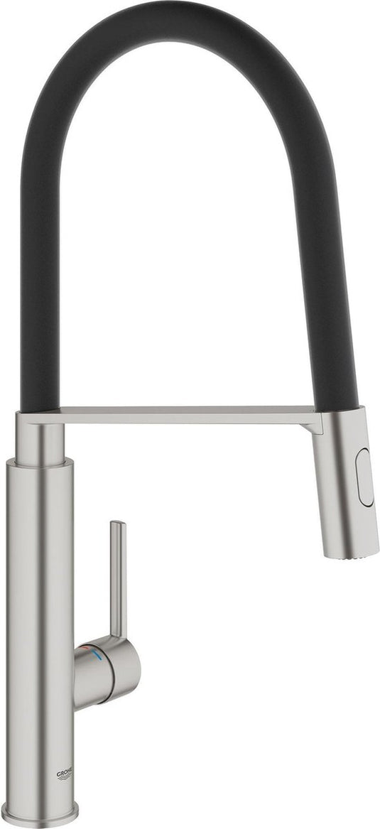Grohe quickfix feel professional keukenkraan - hoge draaibare uitloop - 2 straalopties - rvs
