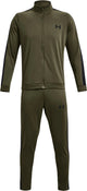 Under armour ua rival knit track suit-grn heren trainingspak - marine od groen - zwart