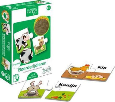 Bongers speelgoed learning kitds - boerderijdieren - 6 x 2 stukjes
