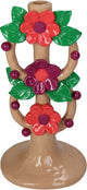 Hd collection kandelaar bloemen polyresin 15,7x13,9x30cm