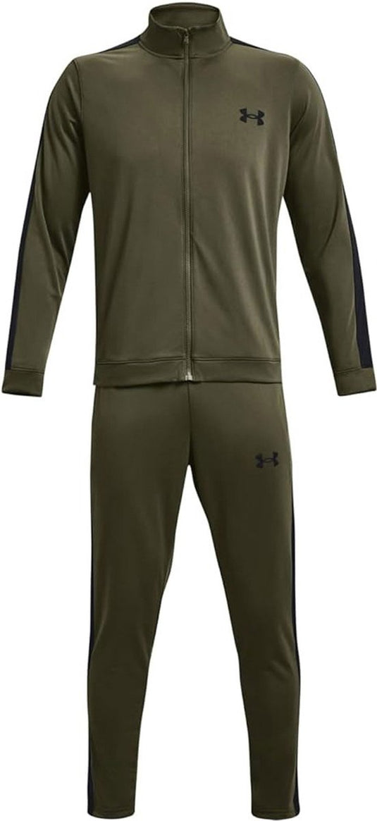 Under armour ua rival knit track suit-grn heren trainingspak - marine od groen - zwart