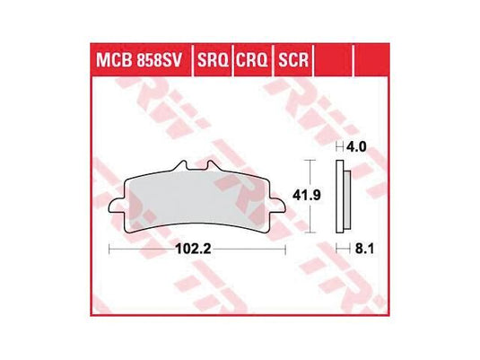 Trw remblokken mcb 858 brake pad mcb 858 scr sinter carbon racing