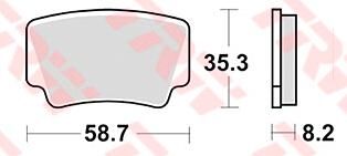 Trw remblokken mcb 825 brake pad mcb 825 si sintered metal