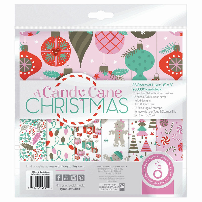 Load image into Gallery viewer, Tonic studios • a candy cane christmas art pad 20,3x20,3cm

