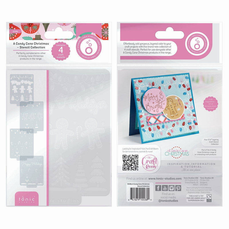 Load image into Gallery viewer, Tonic studios • a candy cane christmas stencil set 4pcs
