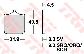 Trw remblokken mcb 829 brake pad mcb 829 trq sint.metal racing