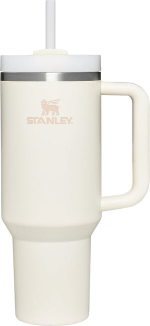 Stanley quencher h2.0 flowstate tumbler - 9-11 uur koud - 40-48 uur met ijs - drinkfles met rietje, handvat en deksel - vaatwasmachinebestendig - thermosbeker voor koude dranken - cream