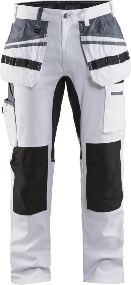 Blåkläder blaklader schilders werkbroek met stretch 1910-1000 - wit zwart - c54