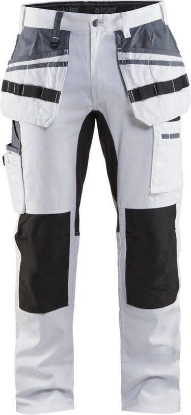 Blåkläder schilders werkbroek met stretch 19101000-1099 | wit zwart | maat c52 - 7330509622476