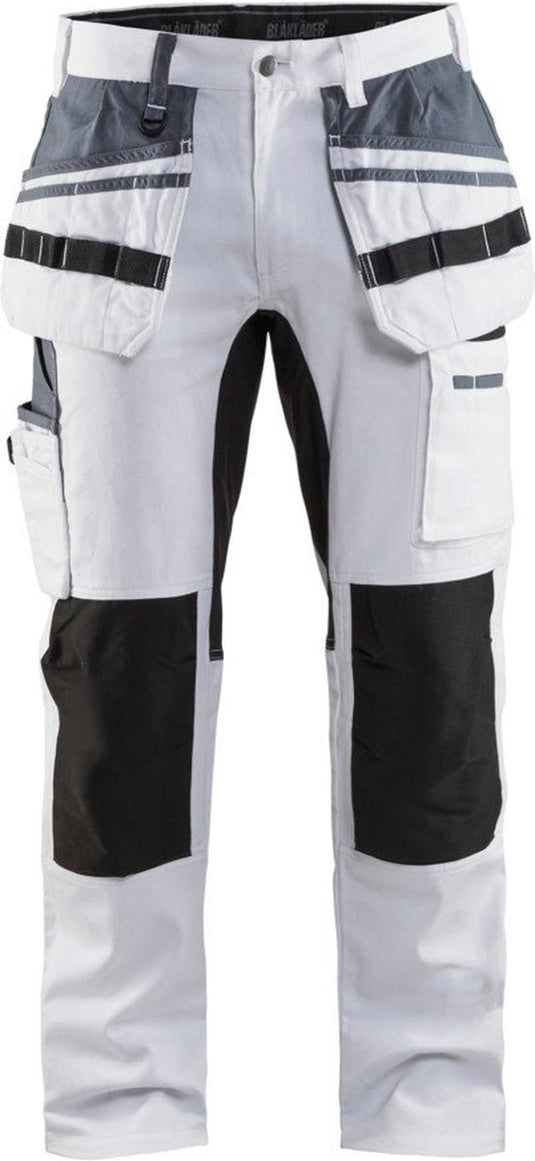 Blåkläder blaklader schilders werkbroek met stretch 1910-1000 - wit zwart - c48