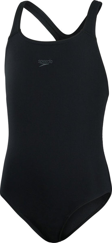 Speedo endurance+ medalist meisjes sportbadpak - kleurvast badpak meisjes - chloorbestendig zwempak meisjes - sportbadpak kids met medalist-rug - zwart - maat 152