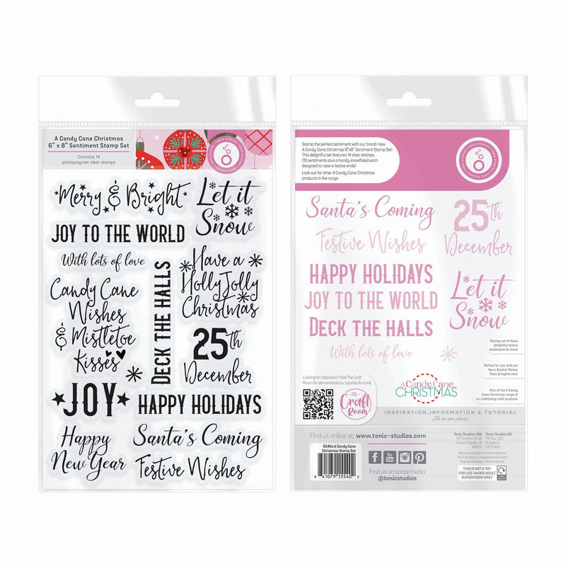 Load image into Gallery viewer, Tonic studios • a candy cane christmas stamp set sentiments
