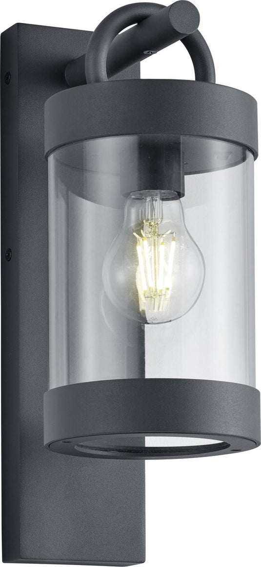 Trio sambesi - wandlamp - antraciet - excl. 1x e27 4w - schemeringsensor - buitenverlichting - ip44