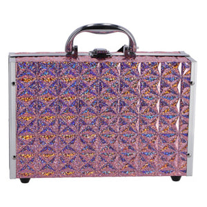 Casuelle make up koffer roze holografisch